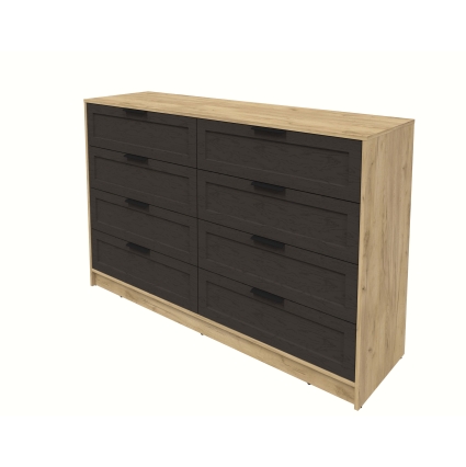 Kомод Тренд КТ-К157 (Дуб золотой ЛДСП/ Дуб английский ЛМДФ) Ш1565 В1020 Г451